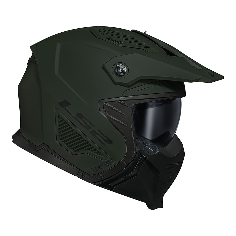 CAPACETE LS2 DRIFTER MONOCOLOR VERDE MILITAR FOSCO