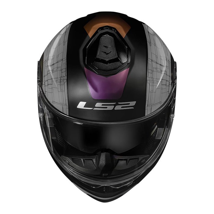 CAPACETE LS2 STROBE II ORION PRETO/ROXO FOSCO - Image 8